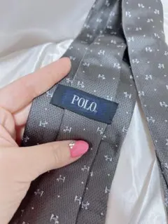 Polo グレー ネクタイ 小さな犬の刺繍柄のサムネイル
