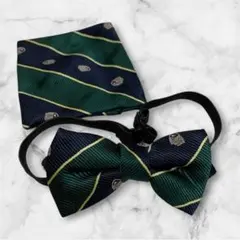 ボウタイとポケットチーフセット ネイビーグリーン＊送料無料＊即購入歓迎いたします
