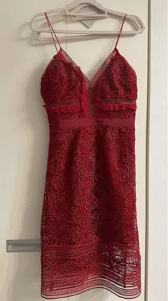 self-portrait 赤 レース スリップドレス UK6 US2