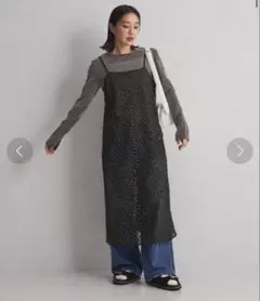 green label relaxing シアー エンブロイダリ― キャミワンピ