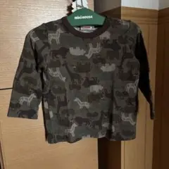 miki house 動物柄 長袖カットソー 90