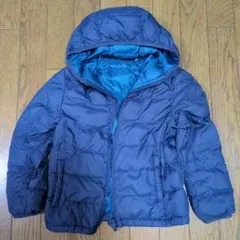 ユニクロ120 ネイビー フード付き 中綿コート
