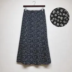 アース　ロングスカート　フレア　花柄　ウエストゴム　カジュアル　春　夏　可愛い