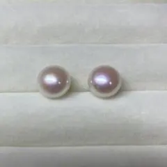 美品 国産あこや真珠 虹色系 6.3mm 138 パールピアス あこや真珠ピアス