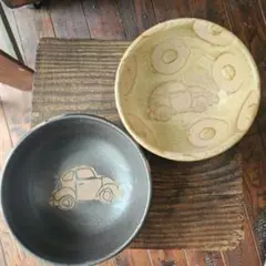 工房十鶴　やちむん　ボウル皿　クルマ 工房十鶴 ボウル やちむん 工房十鶴 やちむん ボウル皿 クルマ