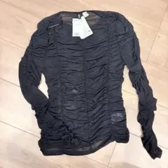 H&M ブラック 長袖 シアートップス