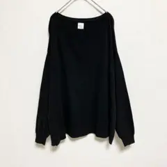 《earthy》アーシー　クルーネックドルマンニット　オーバーサイズ　F 黒