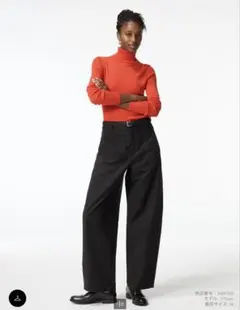 ジャージーバレルレッグパンツ 丈長め