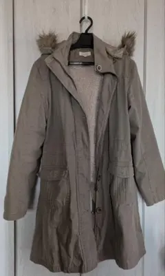 ベージュ フード付き モッズコート