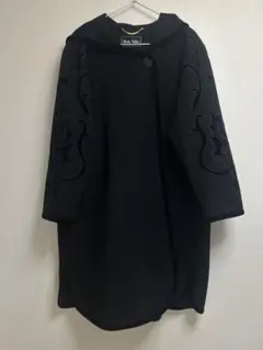 【Mode Vallie】ウールコート　モヘア・アンゴラ　ブラック　ヴィンテージ