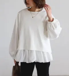 BONJOUR SAGAN デニ バルーンタンク×レイヤードトップス