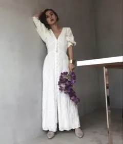 Ameri MEDi Crumple Cotton Lace Dress