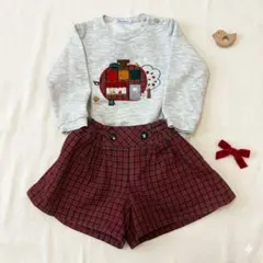 ファミリア セットアップ 90 トレーナー チェックショートパンツ