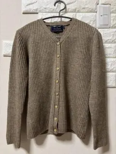 POLO SPORT ベージュ リブ編みカーディガン L