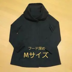 裏起毛　フード付きコート　Mサイズ　黒　軽くて暖か