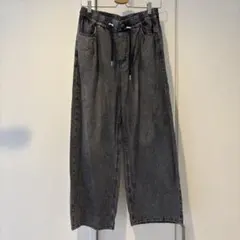 greenparks ワイドデニムパンツ グレー　Fのサムネイル