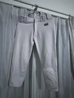 ホワイト 野球パンツ 膝パッド付き