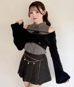 NOMAE シャツレイヤードシャギーニットのサムネイル
