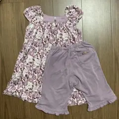 花柄ワンピース　ハーフパンツ 2点セット 110cm richesse