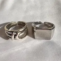 2点セットヴィンテージリングメキシカンジュエリーシンプルユニセックスB19 B2
