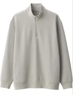 無印良品　紳士　二重編みミラノリブハーフジッププルオーバー