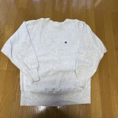 90s USA製 Champion リバースウィーブ 無地 グレー 目あり