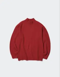 ユニクロ　3Dスフレヤーンモックネックセーター　Sサイズ　赤　レッド