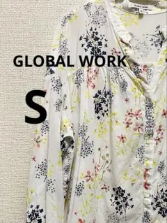 グローバルワーク スタンドカラーシャツ ブラウス【S】花柄 Vネック 総柄 多色のサムネイル
