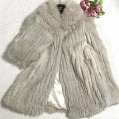 【美品】 フォックスファー 本毛皮 コート サイズ9号 ボリューム◎