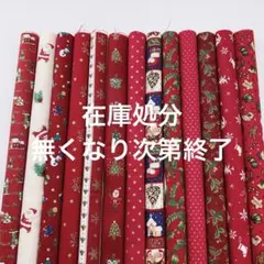 クリスマス柄 生地 はぎれ セット 13本 赤系