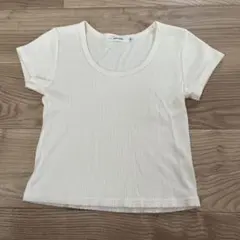 マウジー　リブ半袖Tシャツ オフホワイト フリーサイズのサムネイル