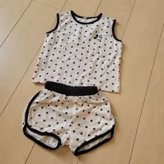 韓国　セットアップ　男女　９０　ミッキー×ドット