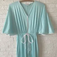 ヴィンテージ　ランジェリー　ネグリジェ　ワンピース　ロング　水色