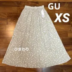 No.4548 GU ジーユー プリーツ ロング スカート フラワー 花柄 XS