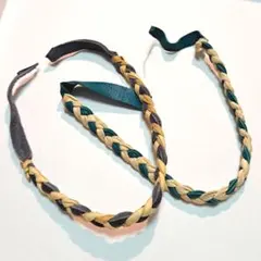 未使用 編み込みレザーブレスレット 2本セット