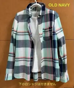 OLD NAVY 夏　ミント　パステル　チェック　薄手　綿　コットン　シャツ