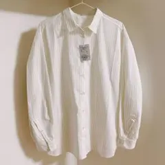 AMERICAN HOLIC ストライプアイボリー 長袖シャツ Lのサムネイル