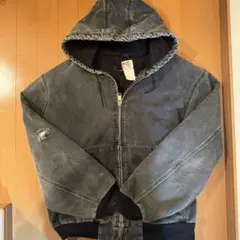 フード付きグレーコットンジャケット