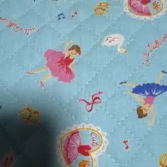 バレリーナ柄 キルティング生地 水色　100×50cm