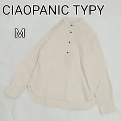 【チャオパニックティピー】ベージュ 長袖バンドカラーシャツ M メンズk4695