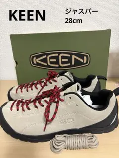 KEEN ジャスパー 28cm ベージュ/赤 登山靴・トレッキングシューズ
