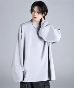 【美品】ADRER エクストラクオリティ ワイドスリーブ ロンT ライトグレーM