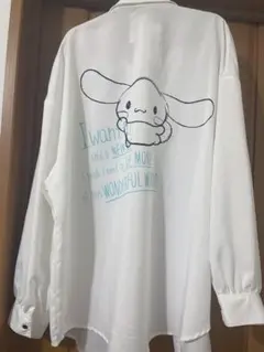 【週末セール】シナモンロール ホワイトシャツ 長袖 ネクタイ付き