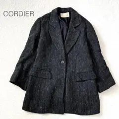 【コルディア】シルクブレンドツイードジャケット 毛混 日本製 美品 大きいサイズのサムネイル