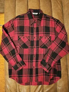 赤黒チェック 長袖シャツ