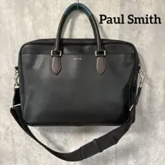 ポールスミス Paul Smith ビジネスバッグ バイカラー レザー ブラック