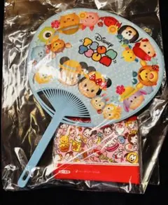 【新品未開封】ディズニー ツムツム うちわとポケットティッシュセット