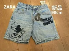 ZARA ミッキー デニム ハーフパンツ 98cm　3Y ショーパン　100