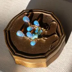 14kgfカラーオパールショートピアス/イヤリング