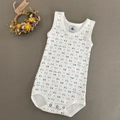 プチバトー 6m/67cm ノースリーブ ボディ ロンパース 肌着 バイク柄